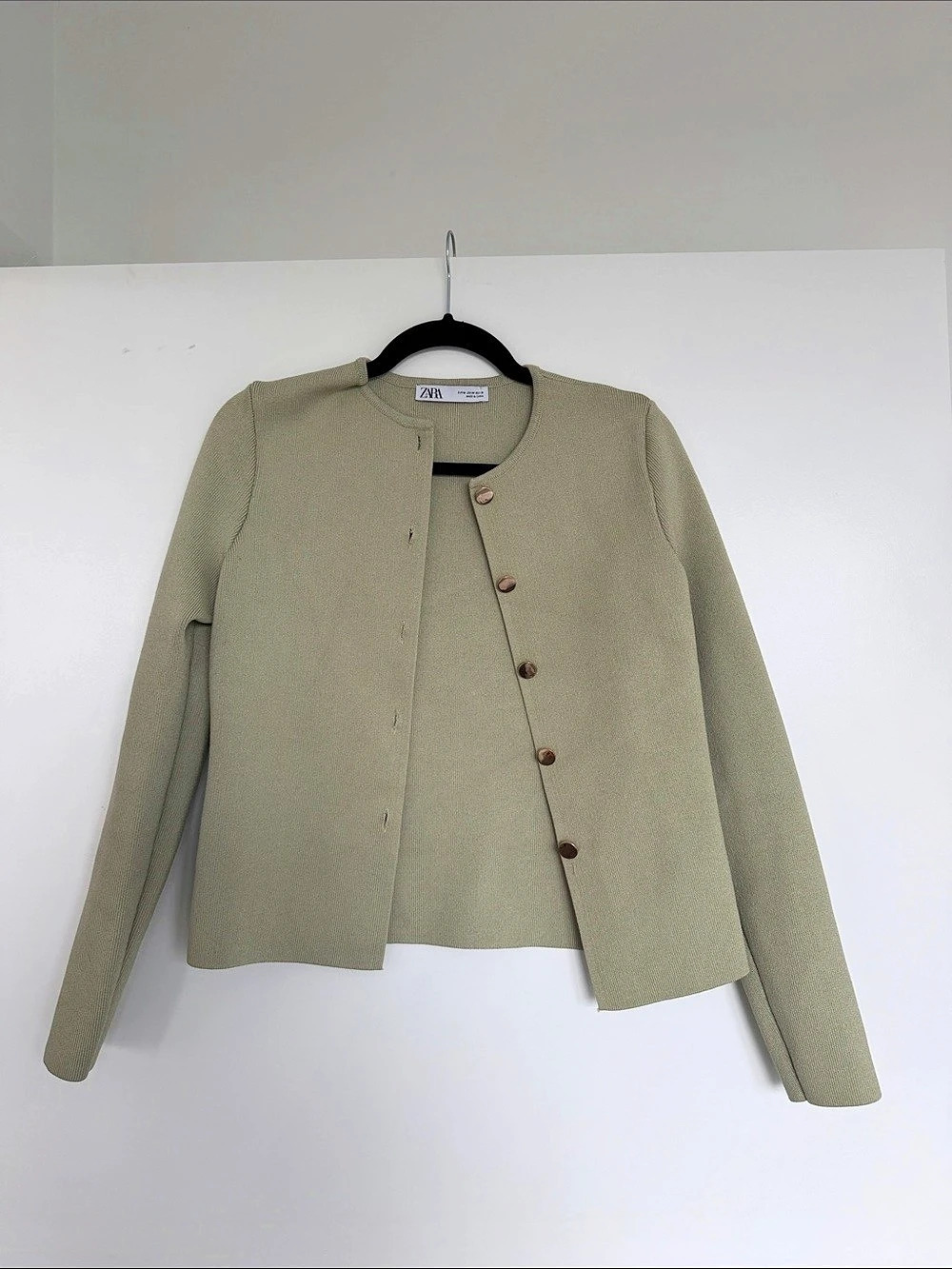 Zara Sage Green Knit Cardigan Size Medium Like New